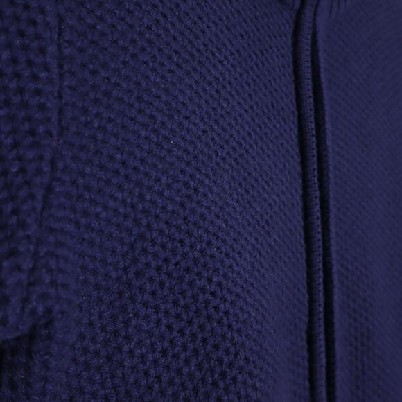 HAMMER MADE Wool Blend Zip Up Moss Stitch Sweater Navy Blue Mockneck Men's M - Picture 5 of 10